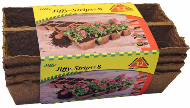 JIFFY 32 ct - 1.75" Square Peat Strips Seed Starting Spaginum Moss [JS50/4 pk]