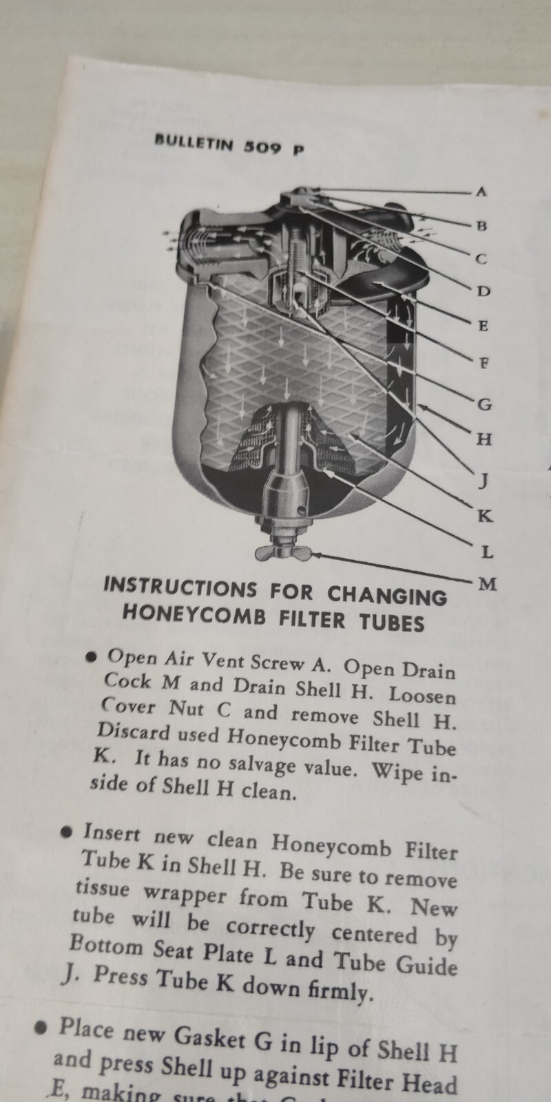 1950s ~ Bulletin 509/ Data Sheet ~ FULFLO Filters ~Instructions & Specifications