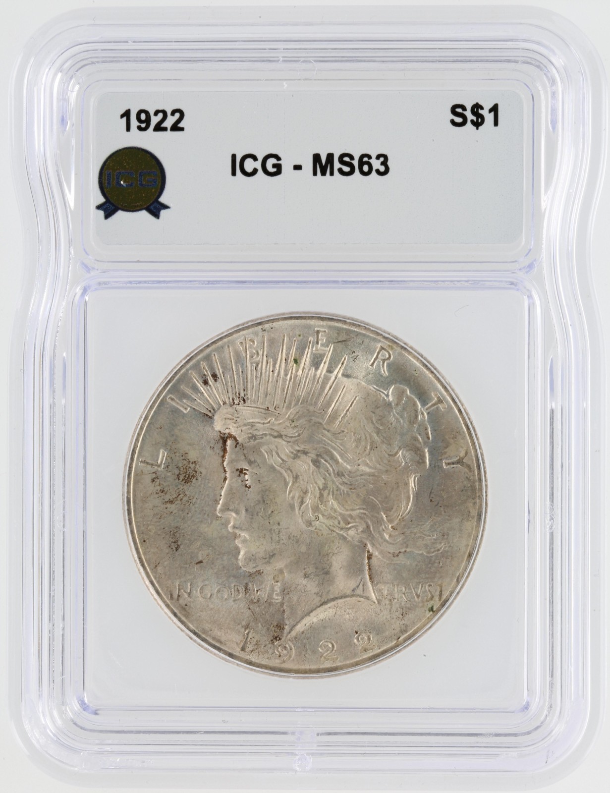 Silver Peace Dollar ICG MS63 1922-1925 S$1 Lot of 1 White Coins and White Labels
