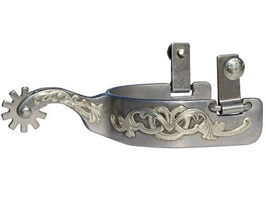 Professionals Choice Spurs Adult Bob Avila Floral Silver AVSP-400