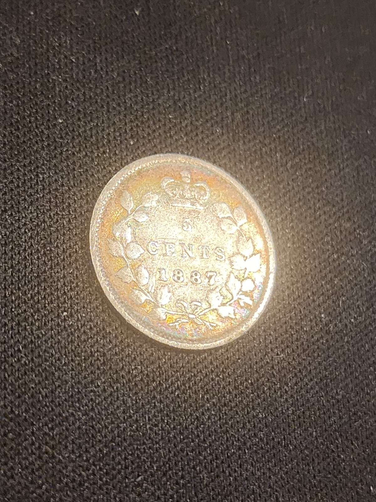1887 Canada 5 Cents Silver Coin