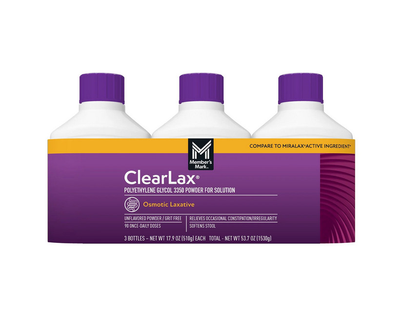 Member 's Mark ClearLAX Polyethylene Glycol 3350 Powder, 17.9 oz., 3 pk.
