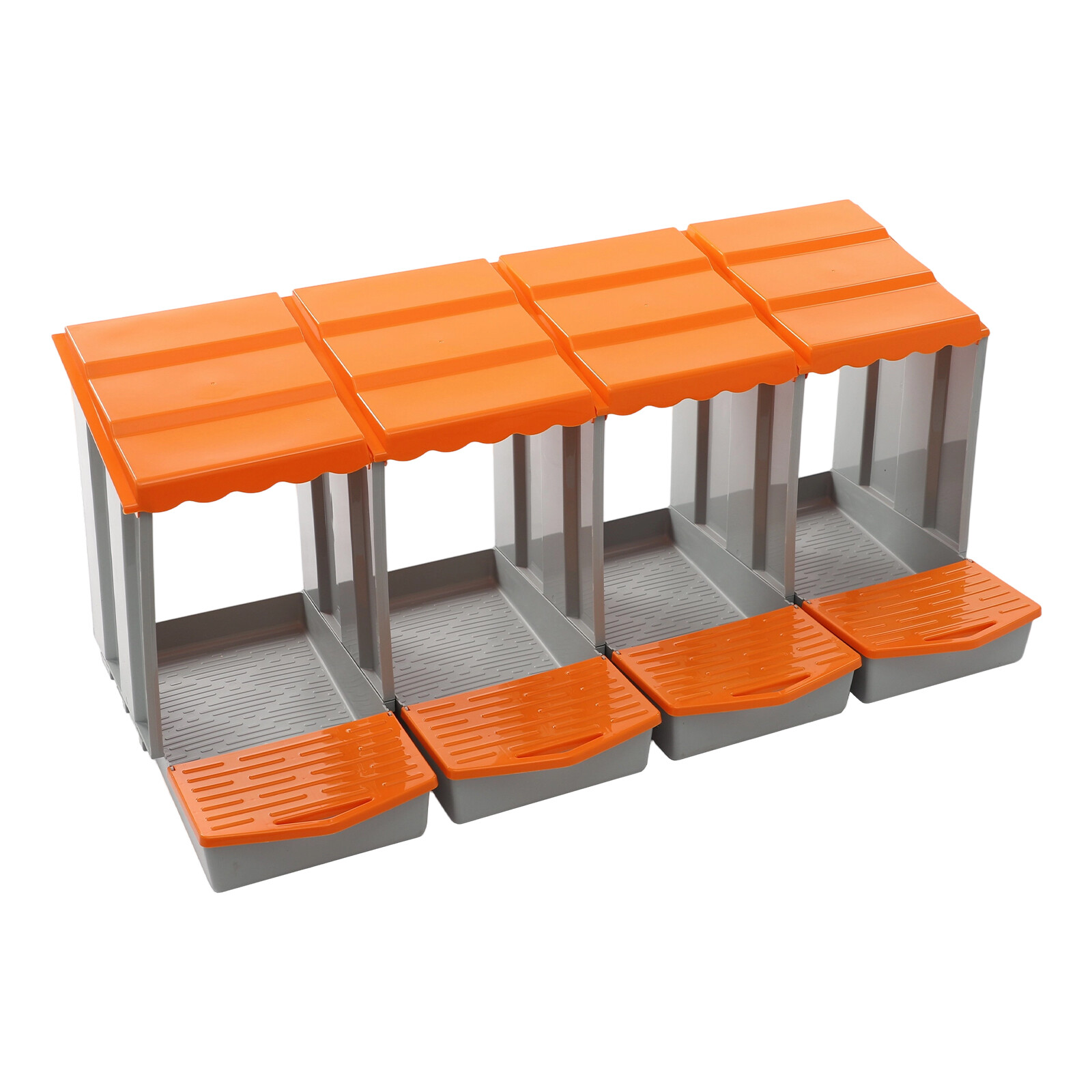 Modern 4-Compartment Chicken Nesting Box Freestanding Orange Chicken Nesting Box