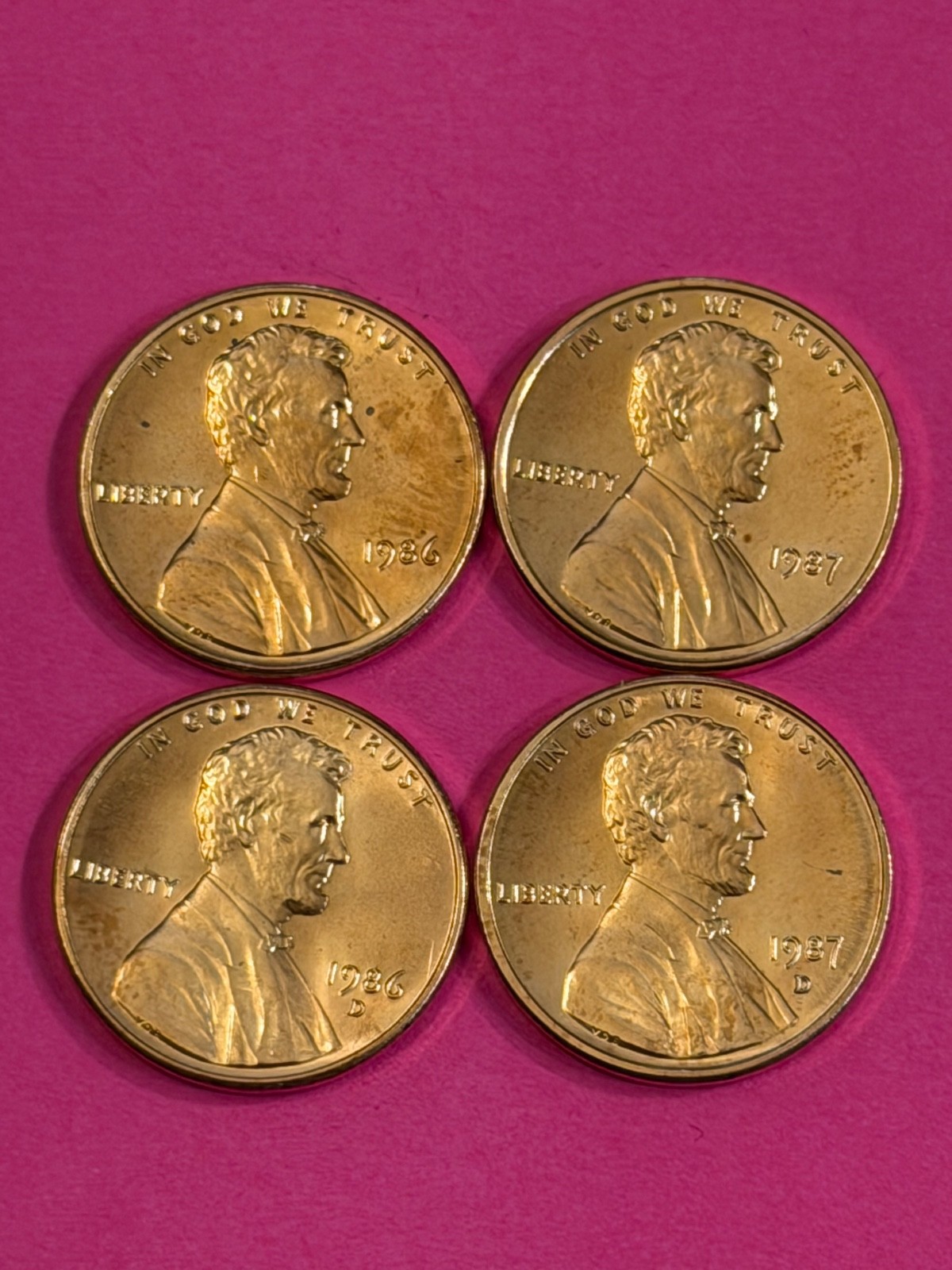 COIN PENNY 1986 PD 1987 PD FREE SHIPPING