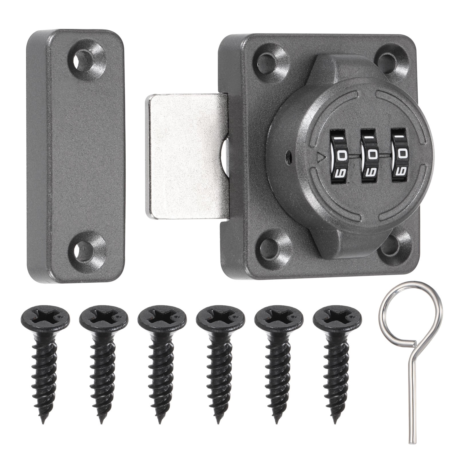 Combination Cabinet Latch Zinc Alloy Mechanical Keyless Password Locks Grey