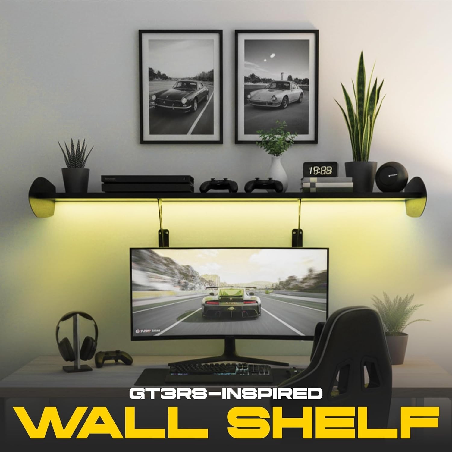 GT3RS Spoiler Shelf – Wall Mounted Car Shelf - Garage Shelving