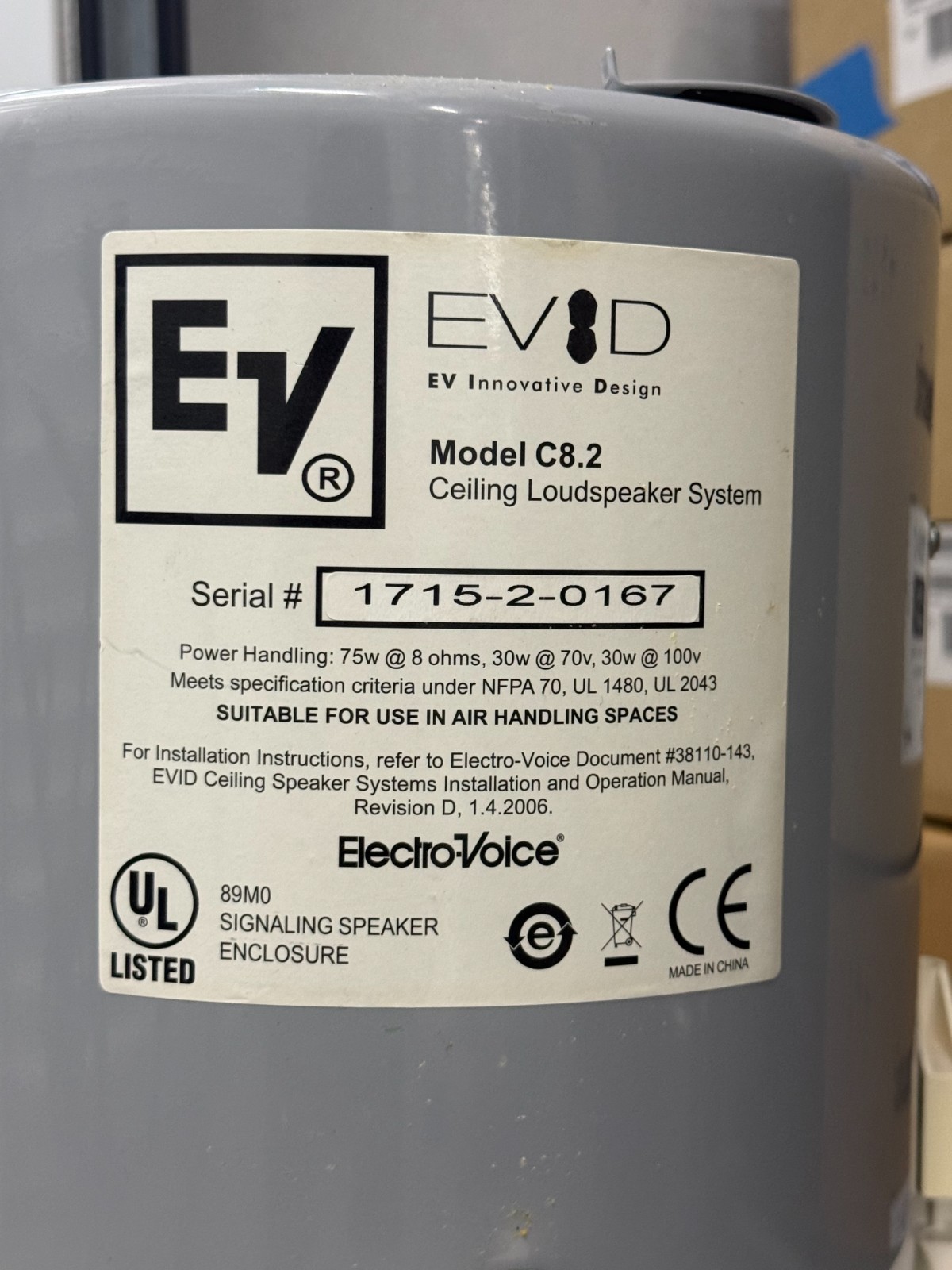 Electro-Voice C8.2 Ceiling speaker