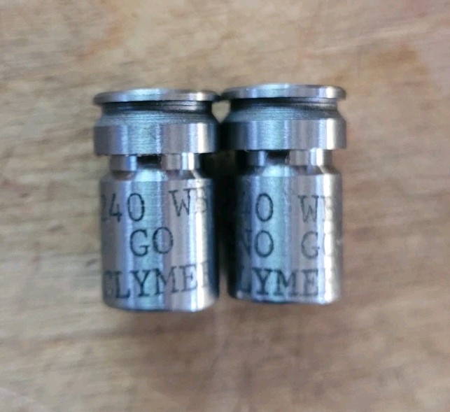 CLYMER SET OF GO, NO-GO HEADSPACE GAUGES 240 WEATHERBY 240 WBY