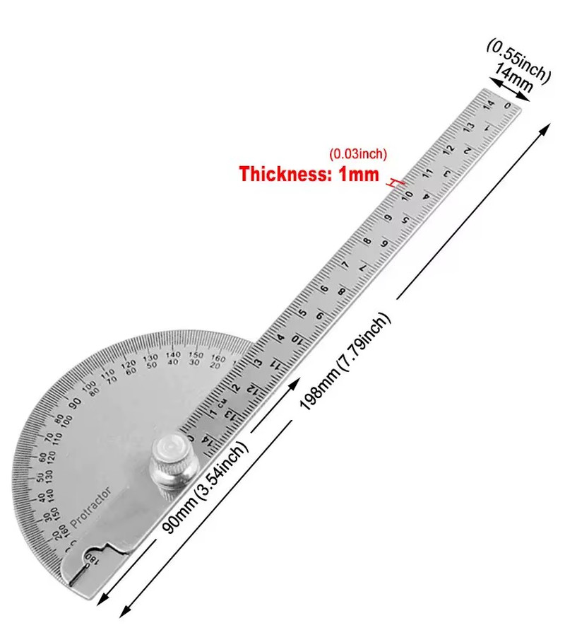 Protractor Angle Ruler Dividing Gauge Angle Ruler 180 Degree Semi Circular Carpe