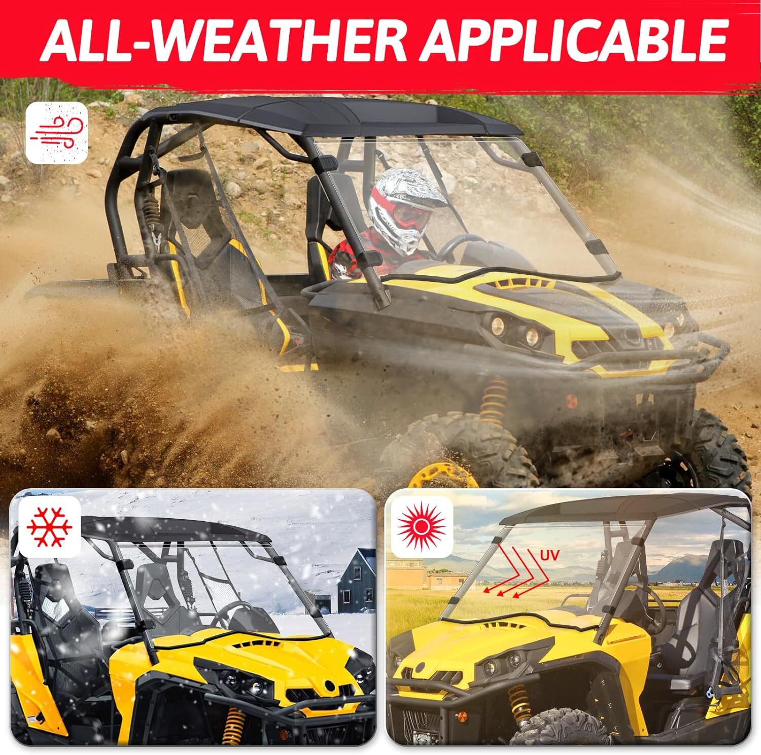 Anti-UV Full Windshield For 2011-2020 Can Am Commander 800/1000 Front Windon US