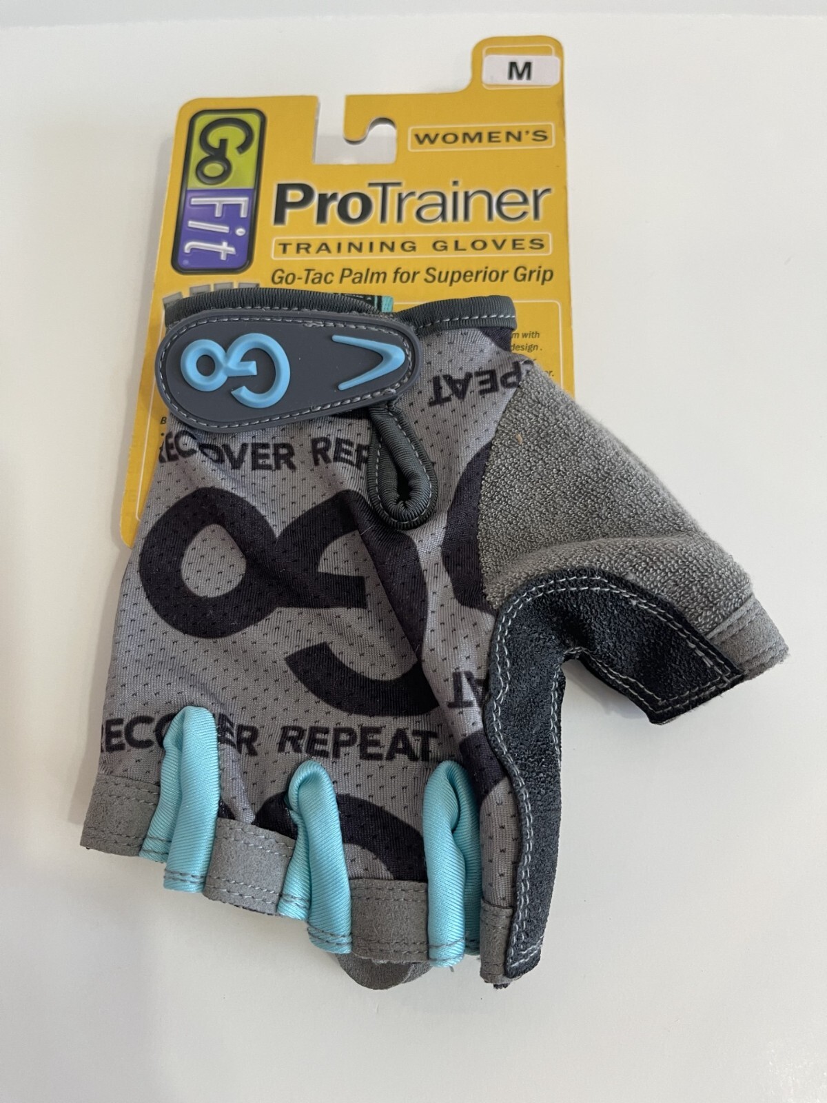 GoFit Women's Pro Trainer Training Gloves Sz M Teal/Grey NWT