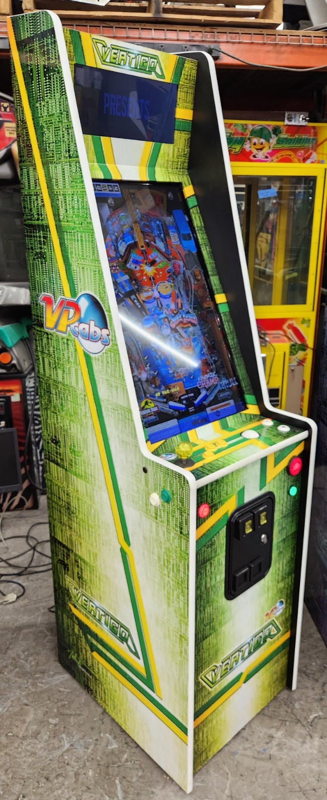 VPCabs Vertigo VIRTUAL PINBALL Arcade Game 32" LCD 128 Games Installed (Green)