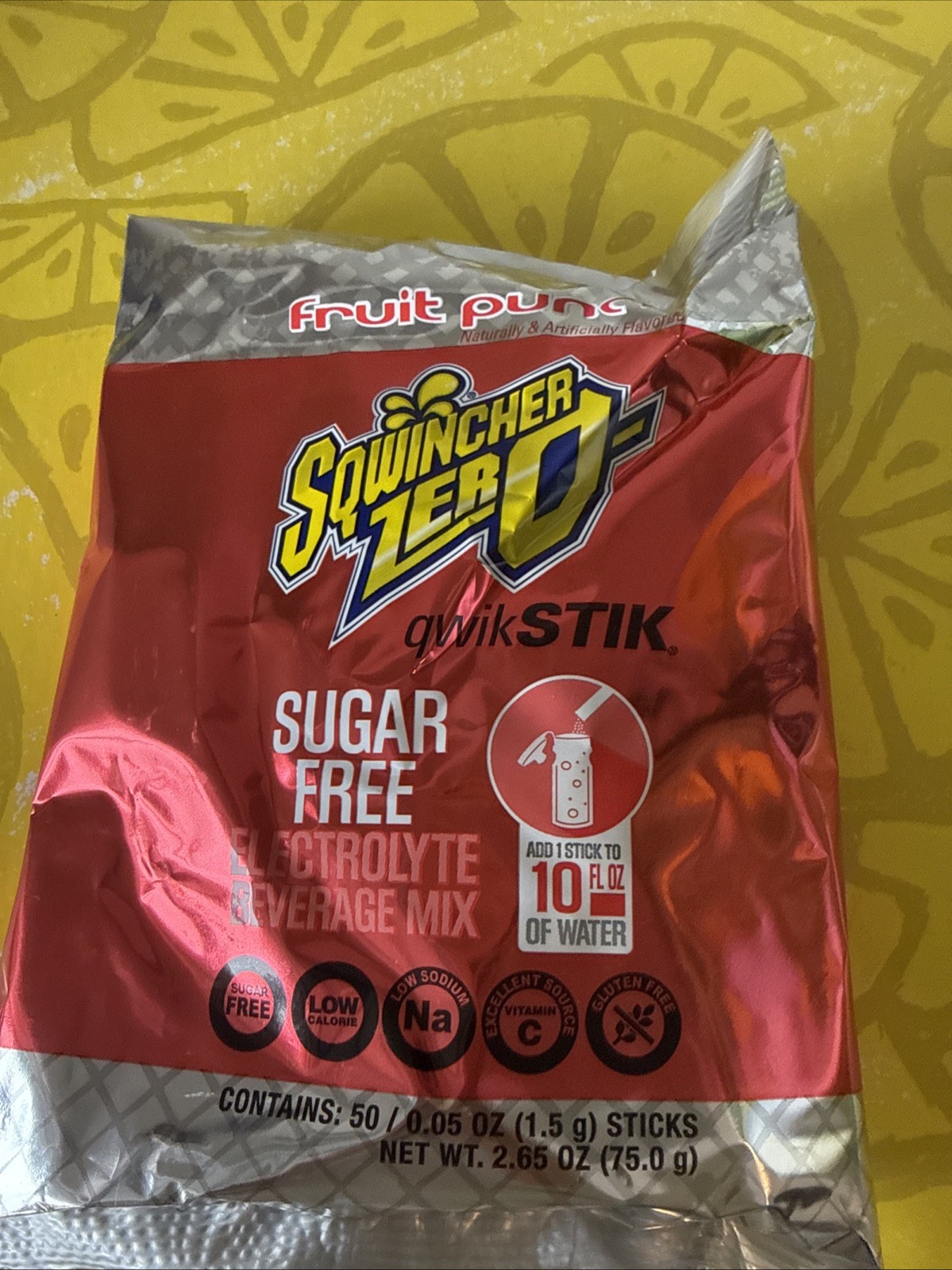 Sqwincher Zero Qwik Stik, Fruit Punch, Sugar Free, Low Calorie, Low Sodium...
