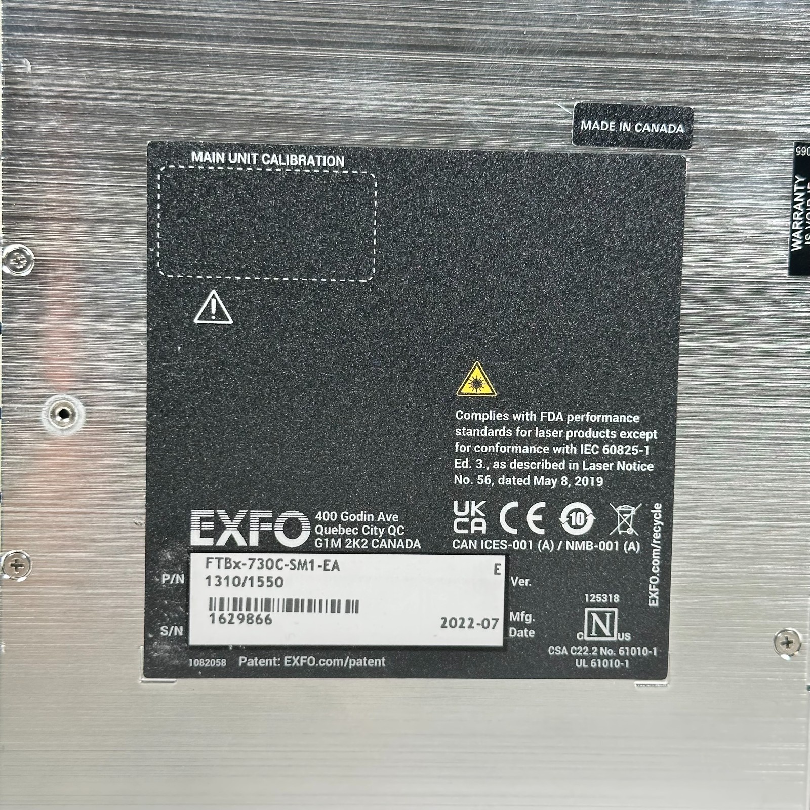 EXFO FTBX-730C-SM1-EA ODTR Module