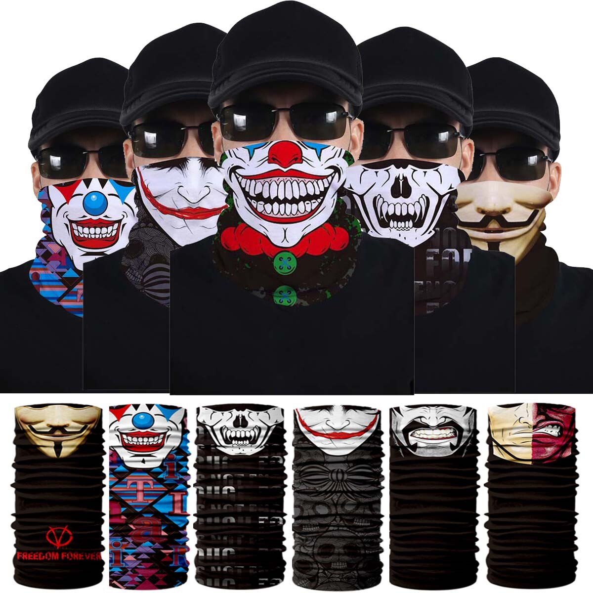 Summer Thin Skull Bandana Face Mask Neck Gaiter Headwear Sports Scarf Headband