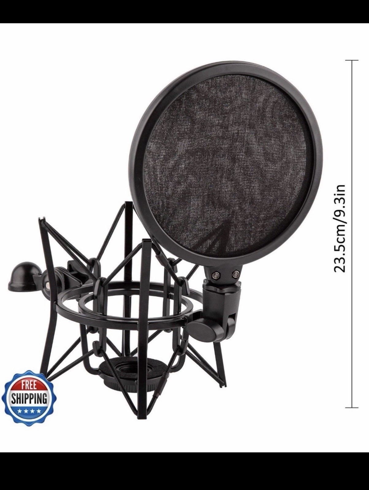 LYRCRO Microphone Shock Mount with Integrated Pop Shield MJ-7C