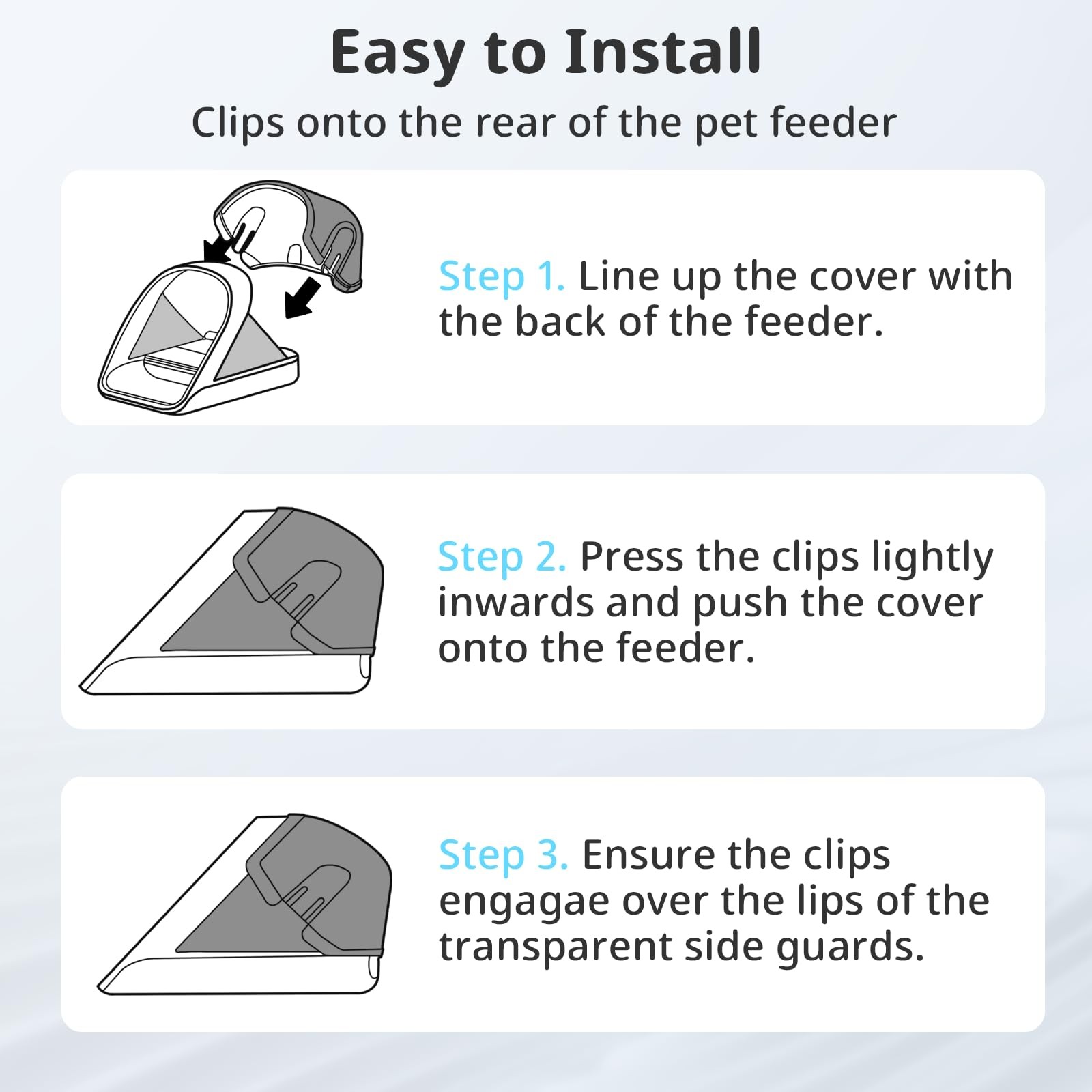 Rear Cover for Automatic Microchip Cat Pet Feeder - Prevents Persistent Pet f...