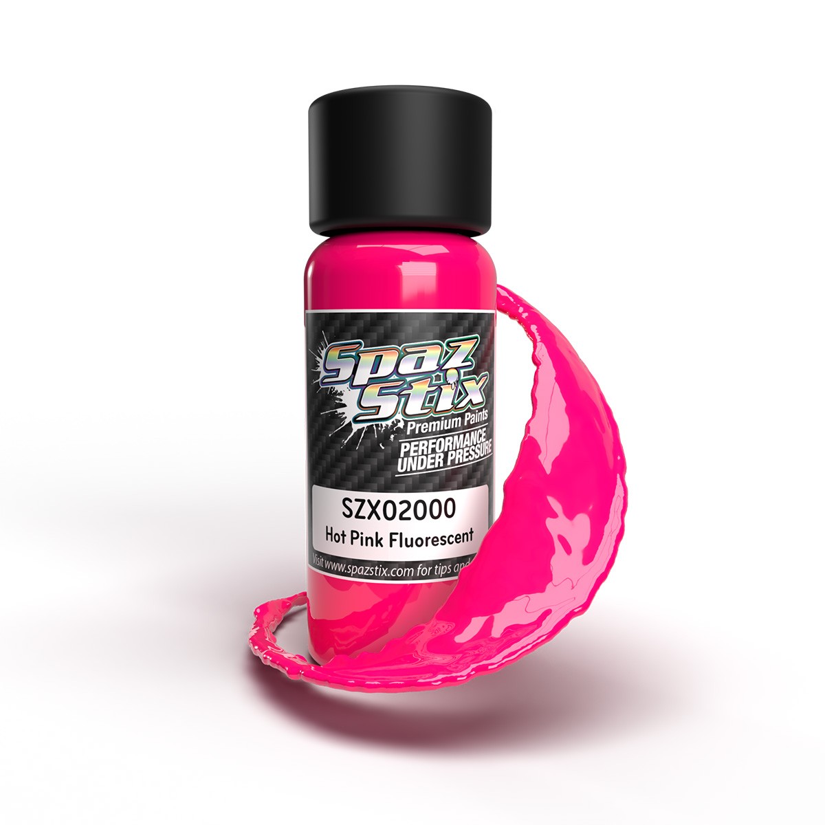Spaz Stix Hot Pink Fluorescent Airbrush Ready Paint 2oz Bottle SZX02000 02000