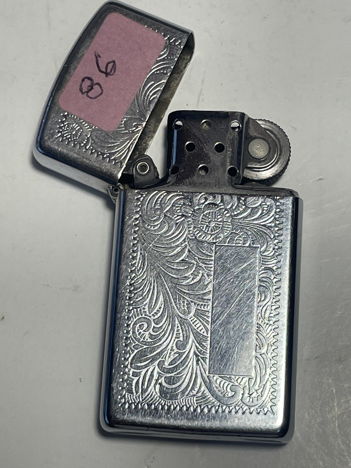 Vintage Zippo lighter all original slim 1986 nice finish
