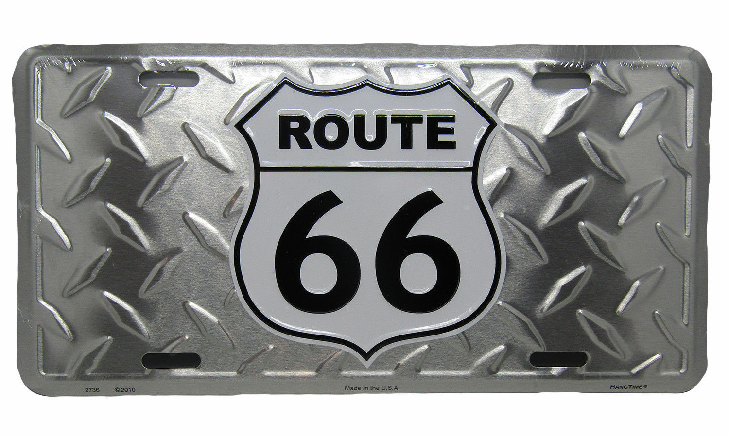 Rte 66 Route 66 Diamond 6"x12" Aluminum License Plate Tag FAST USA SHIPPING