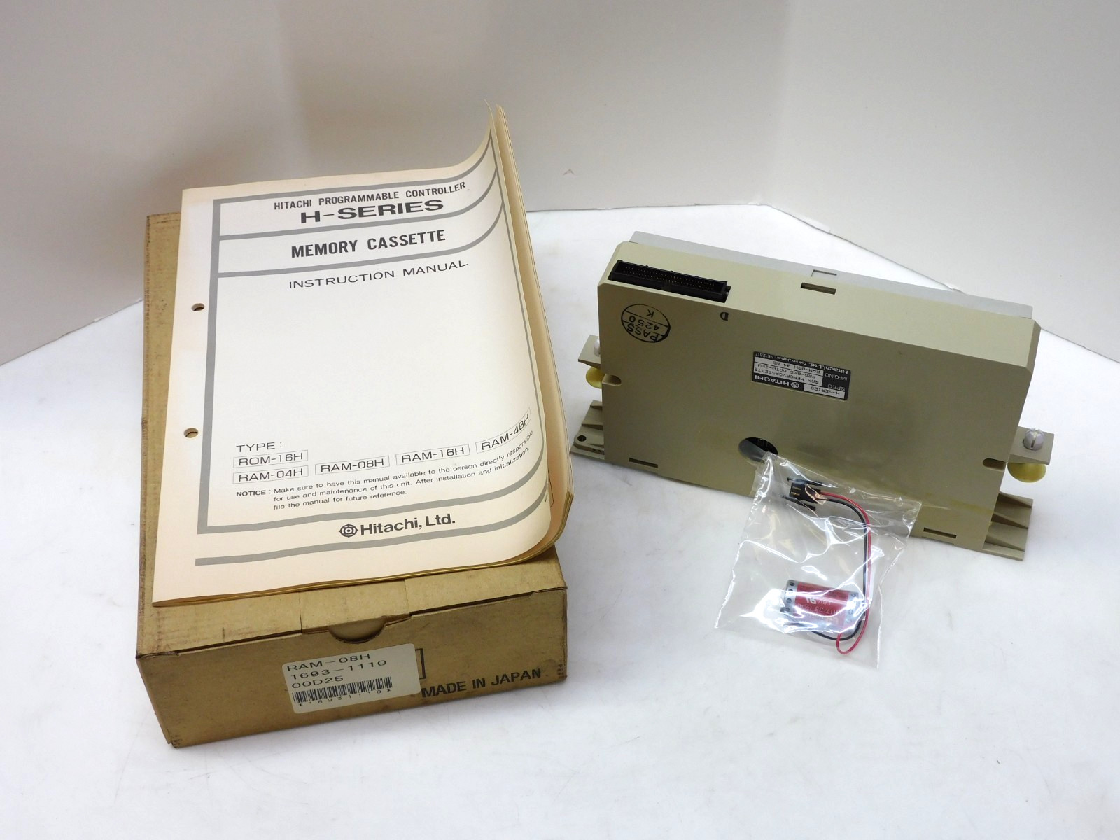 Hitachi Ram Memory Cassette RAM-08H PRG-8ks DATA-2kW 1693-1110 H-Series