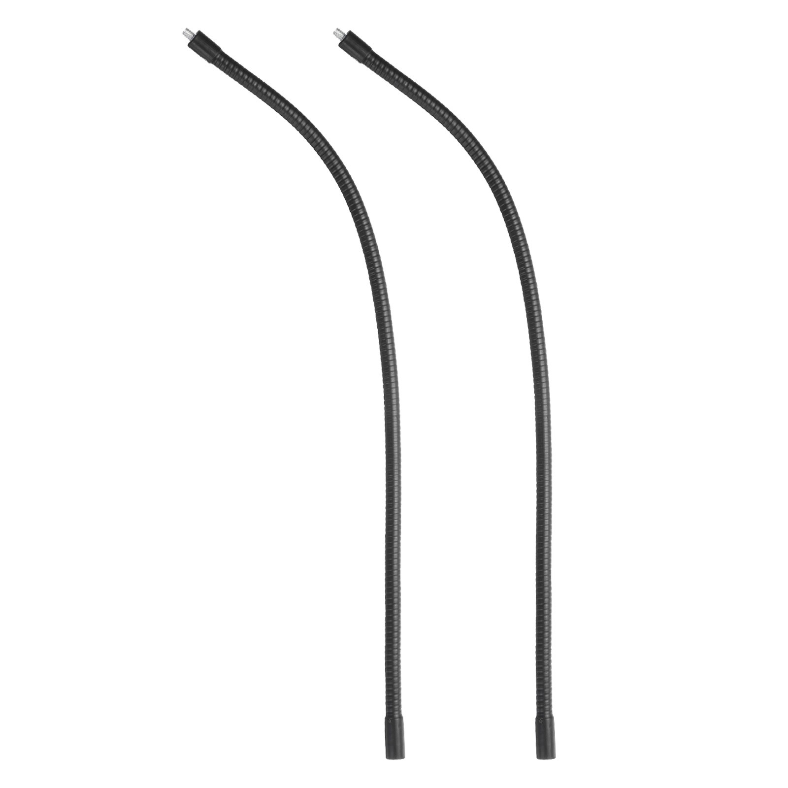 2Pcs 20" Gooseneck 1/4"-20 Female to Male Thread Flexible Tube Extension Black