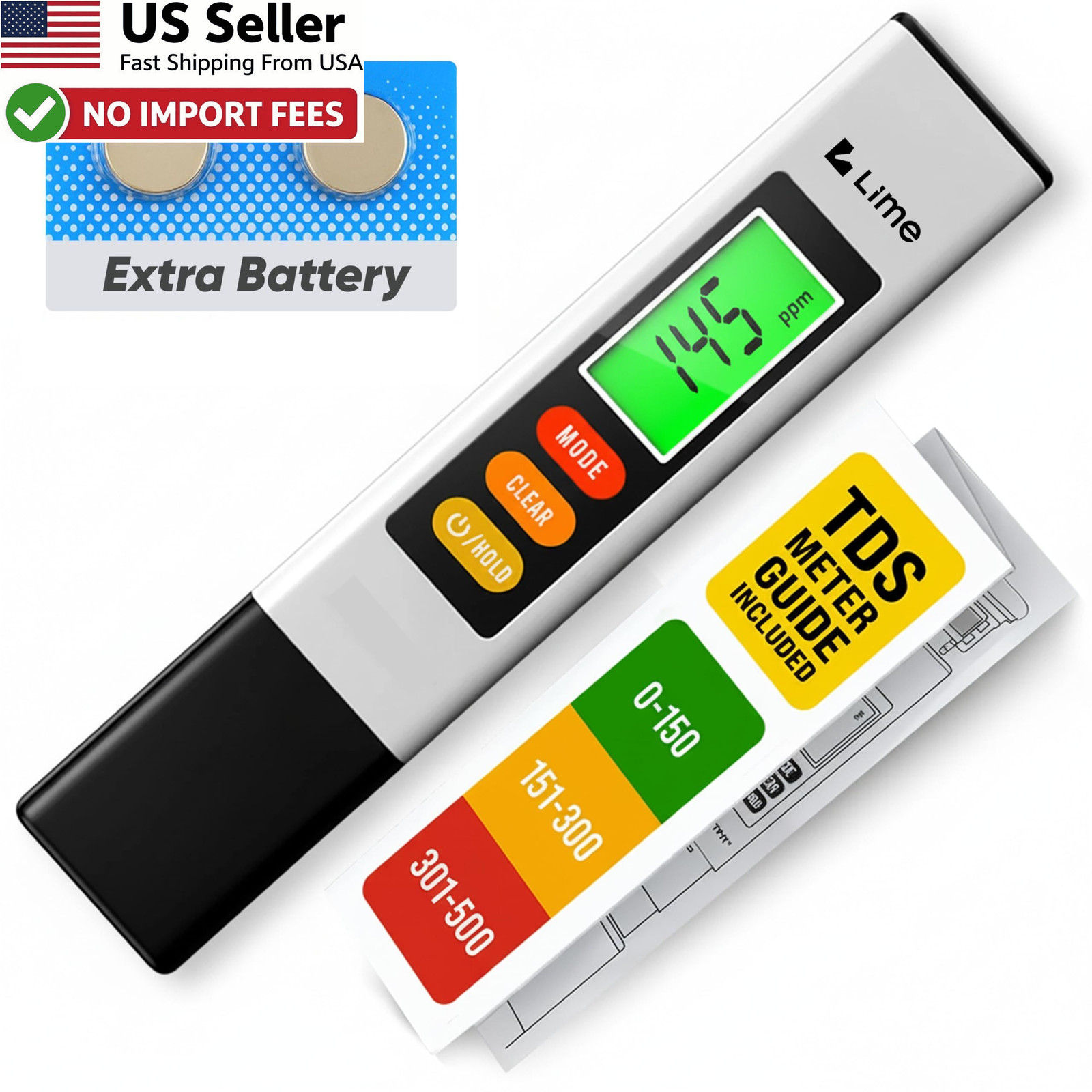 Digital TDS Meter Water Tester For Drinking Water PPM Hydroponics Pool FROM USA