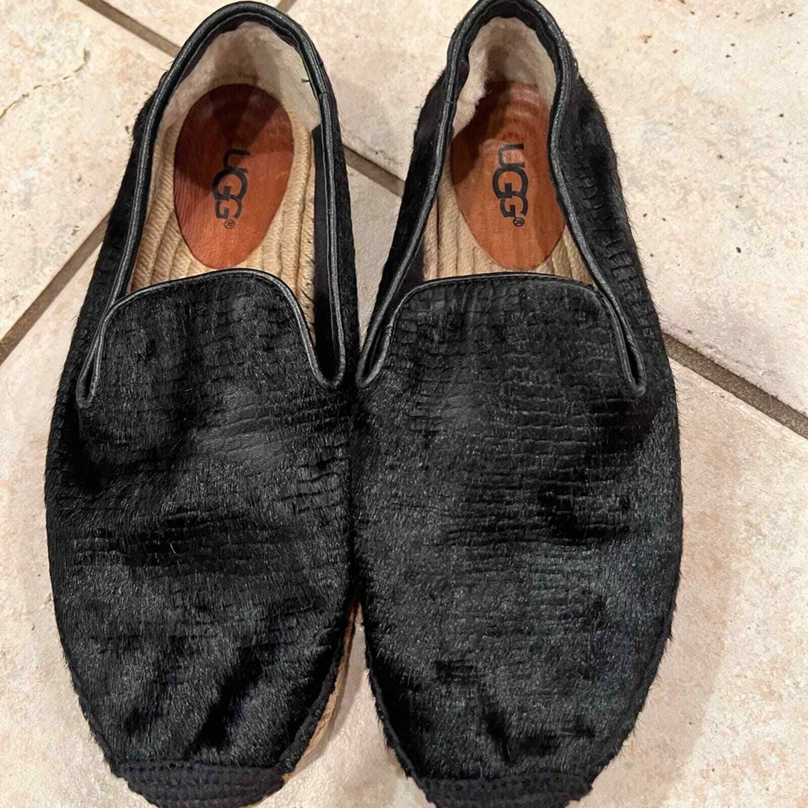 Ugg black sandrinne calf hair scales loafer size 7