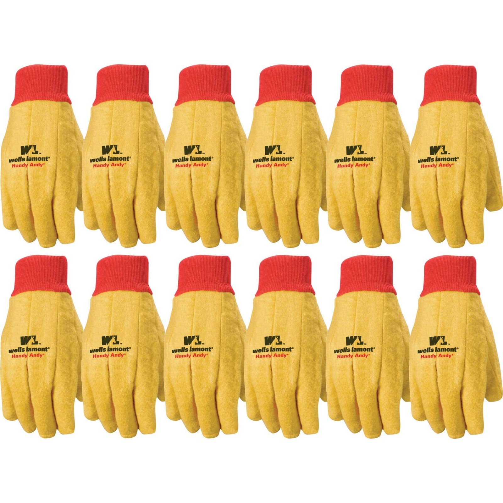 Wells Lamont Men's Work Gloves, Handy Andy Gold Gloves 12 Pairs