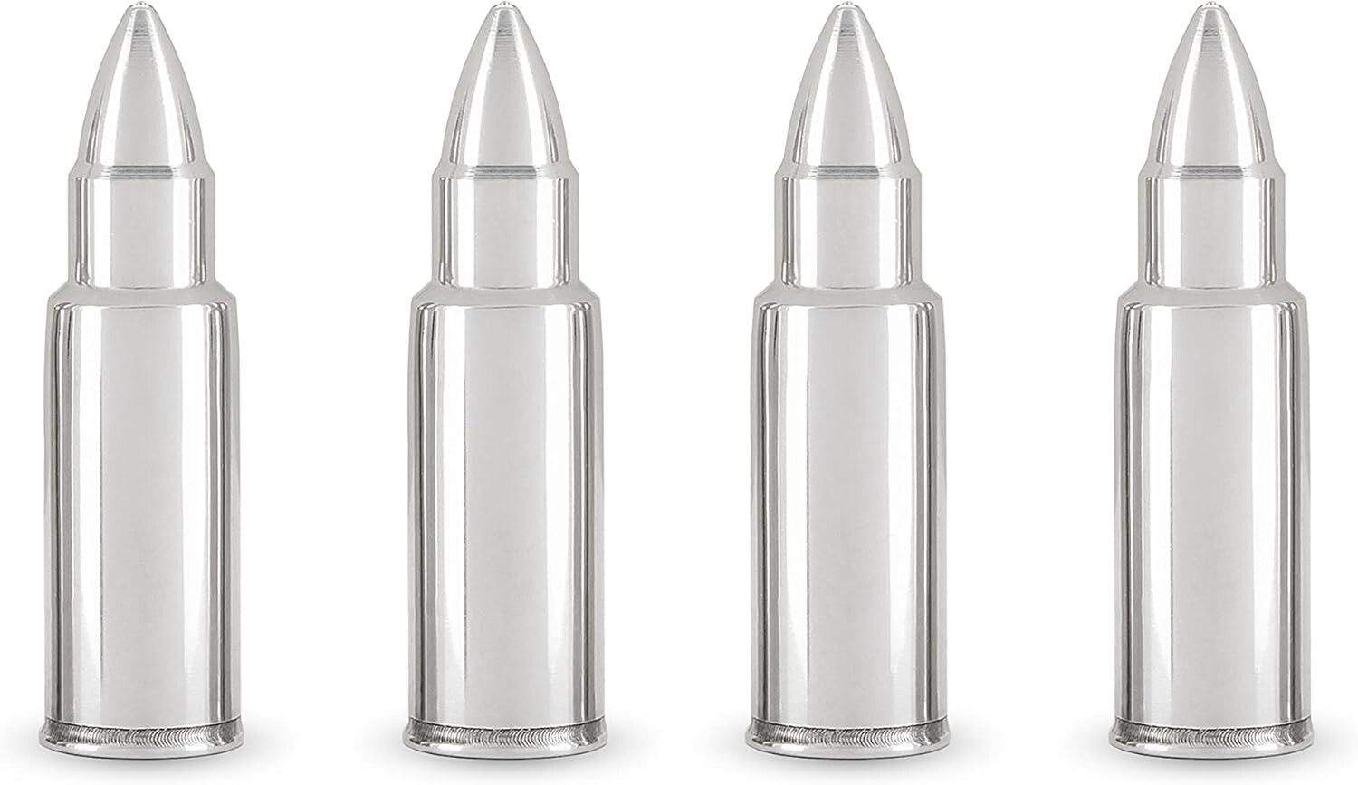 True Fabrications Foster & Rye Stainless Steel Bullet Whiskey Rocks Set of 4 NEW