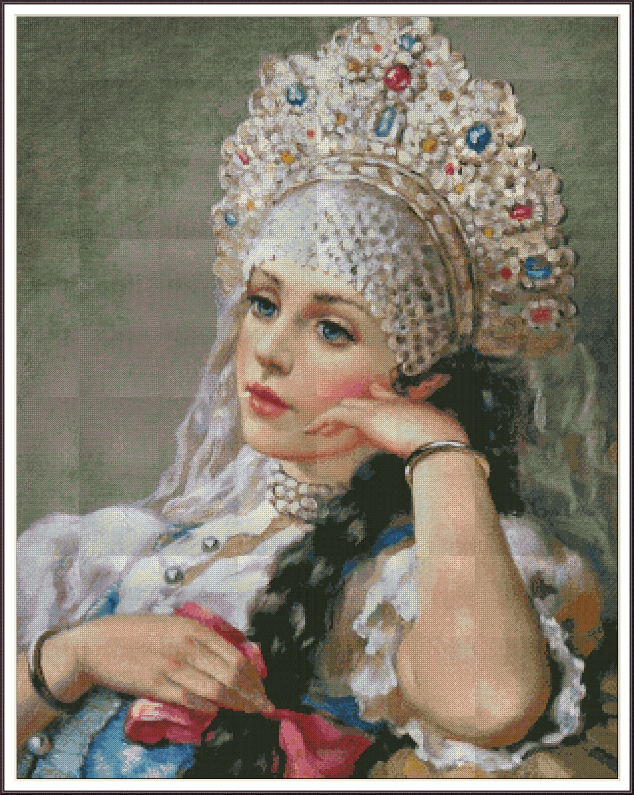 Young Boyarina 1392 Chart Counted Cross Stitch Pattern Needlework
