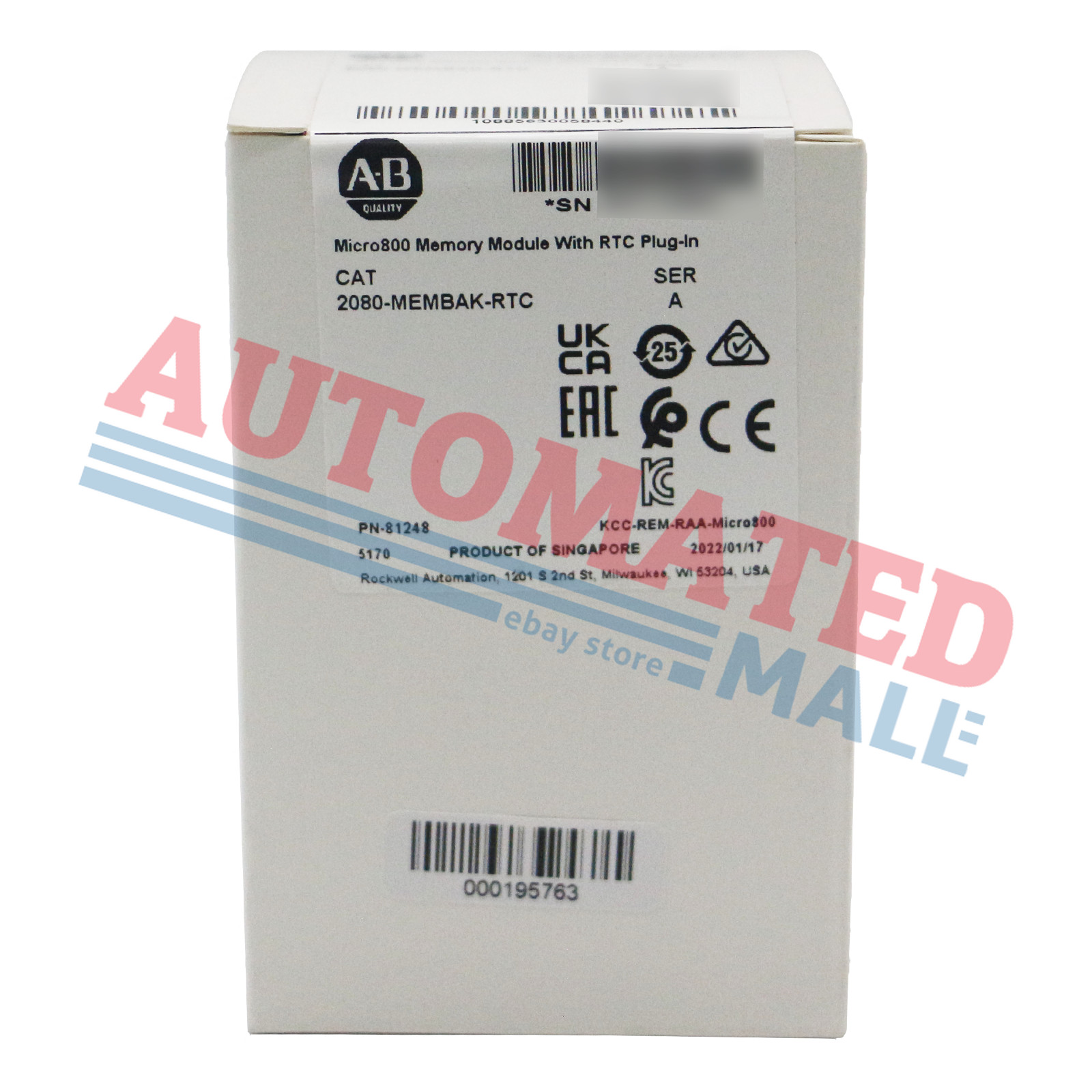 *New*Brand Allen-Bradley 2080-MEMBAK-RTC Micro800 Memory Module With RTC Plug-In