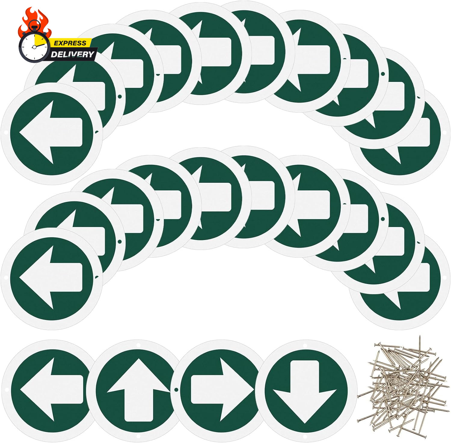 Bright Reflective Trail Markers round Bin Marker with Reflective Tacks Green Alu