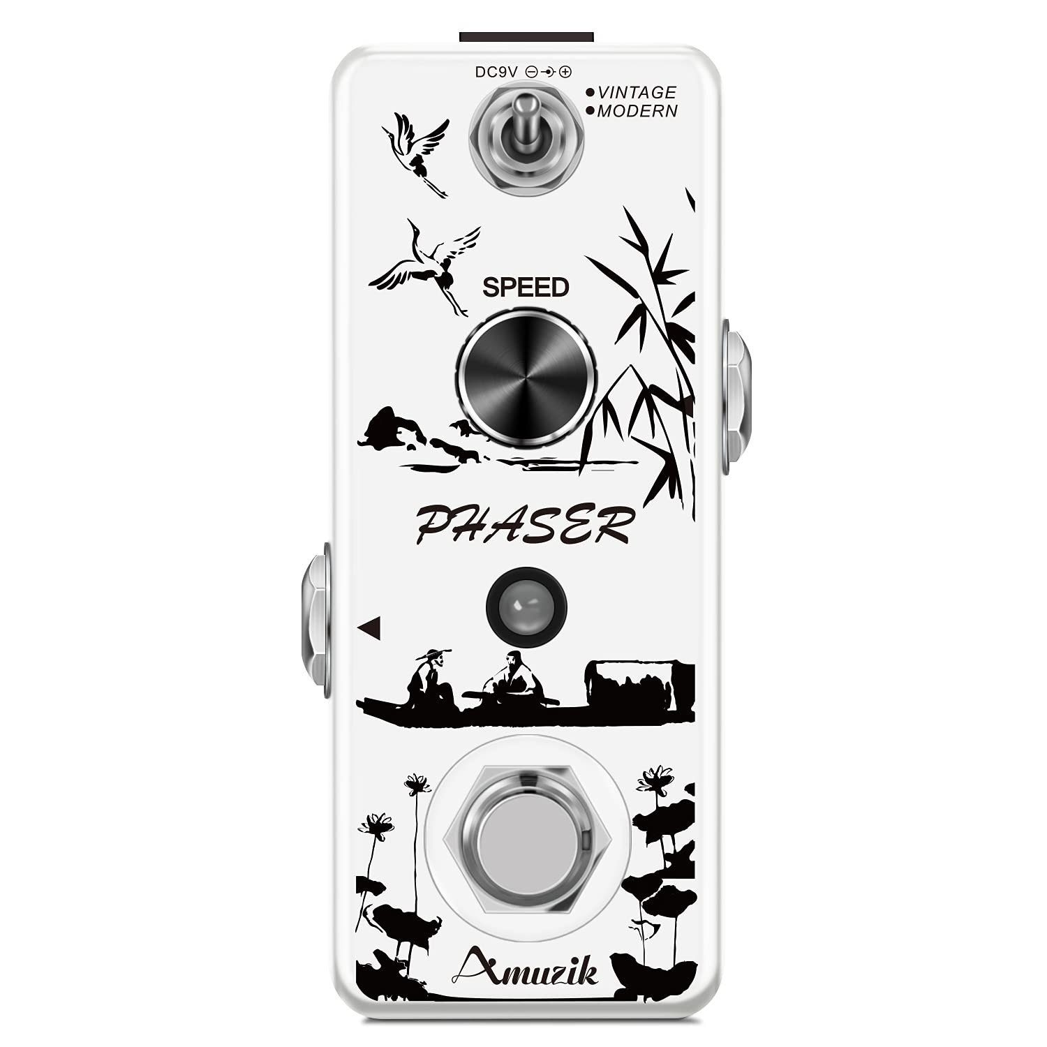 Amuzik Guitar Phaser Pedal Analog Phase Effect Pedal For Electric Guitar Vint...