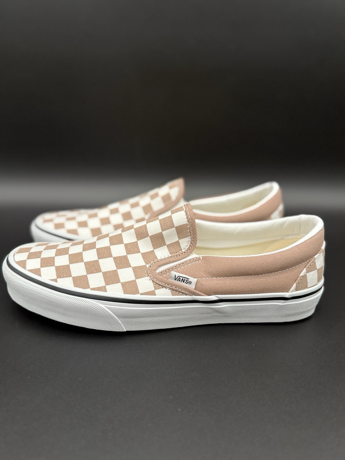 Unisex VANS Classic Checkerboard Slip-On Warm Taupe Brown VN000D6YE2V