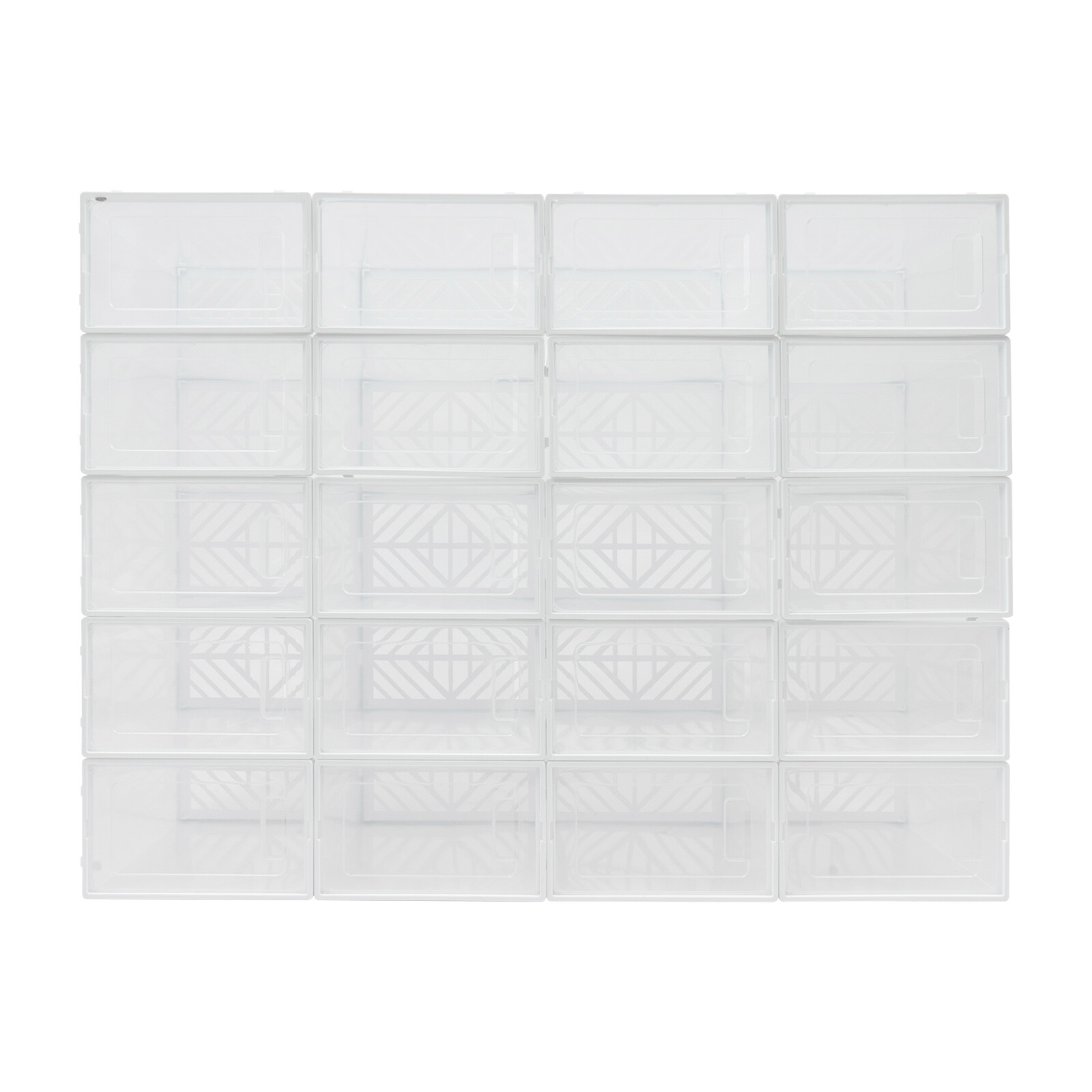 20* Stackable Shoe Storage Box Durable Plastic Sneaker Display Case Organizer