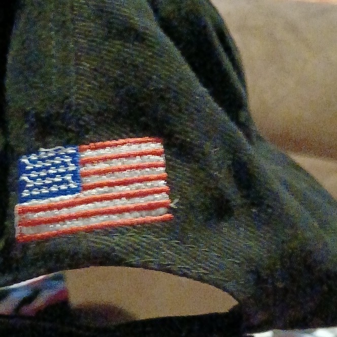 NRA Black Baseball Cap with American Flag Patch
