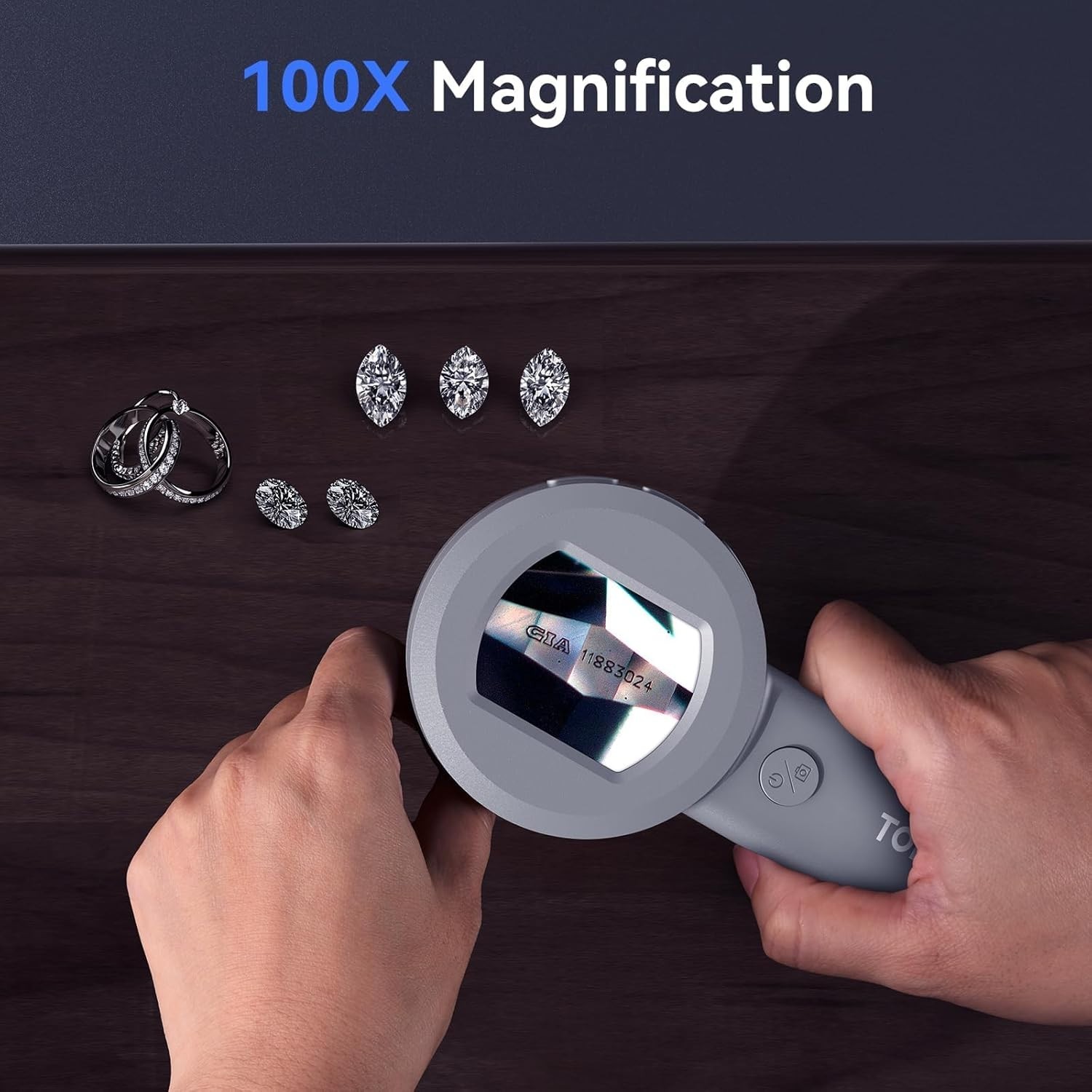 P10 Microscope for Adults Kids, Portable 100X Illuminated Jewelers Loupe, Han...