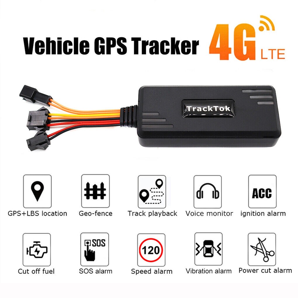 4x4G Car GPS Tracker Real-time Tracking Locator Device Remote Control Anti Theft