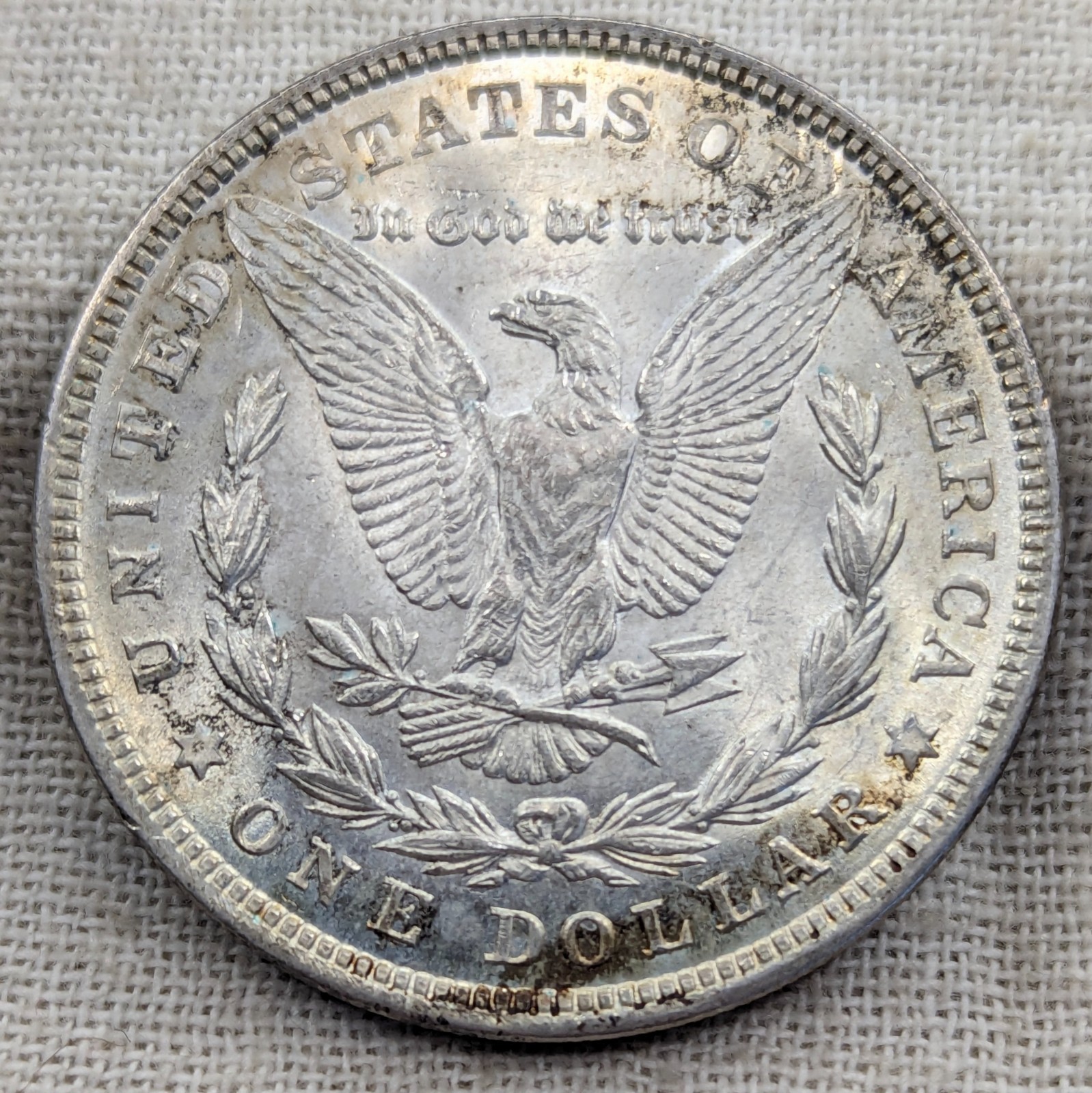 1921 Morgan Dollar UNC BU MS : Toned, Lustrous, Uncirculated - .9 Fine Silver