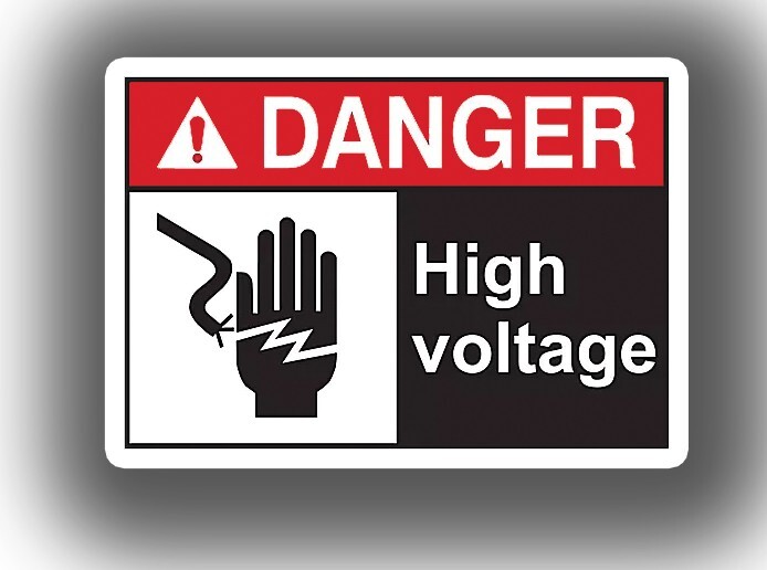Danger High Voltage Sticker Decal Label Electrical Safety Free Shipping 3x5