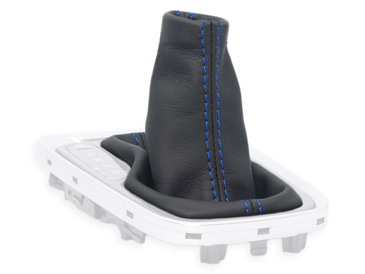 FOR HYUNDAI i30N 17-24 automatic GEAR SHIFT BOOT GAITER LEATHER STITCH BLUE