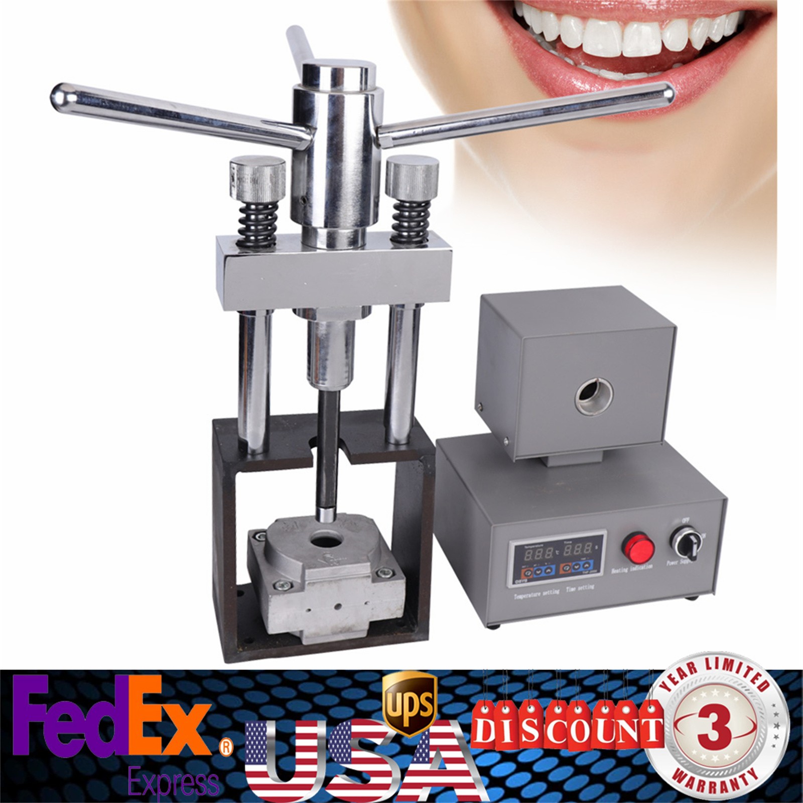 Dental Flexible Denture Machine 400W Dentistry Injection System Lab Equipment CE