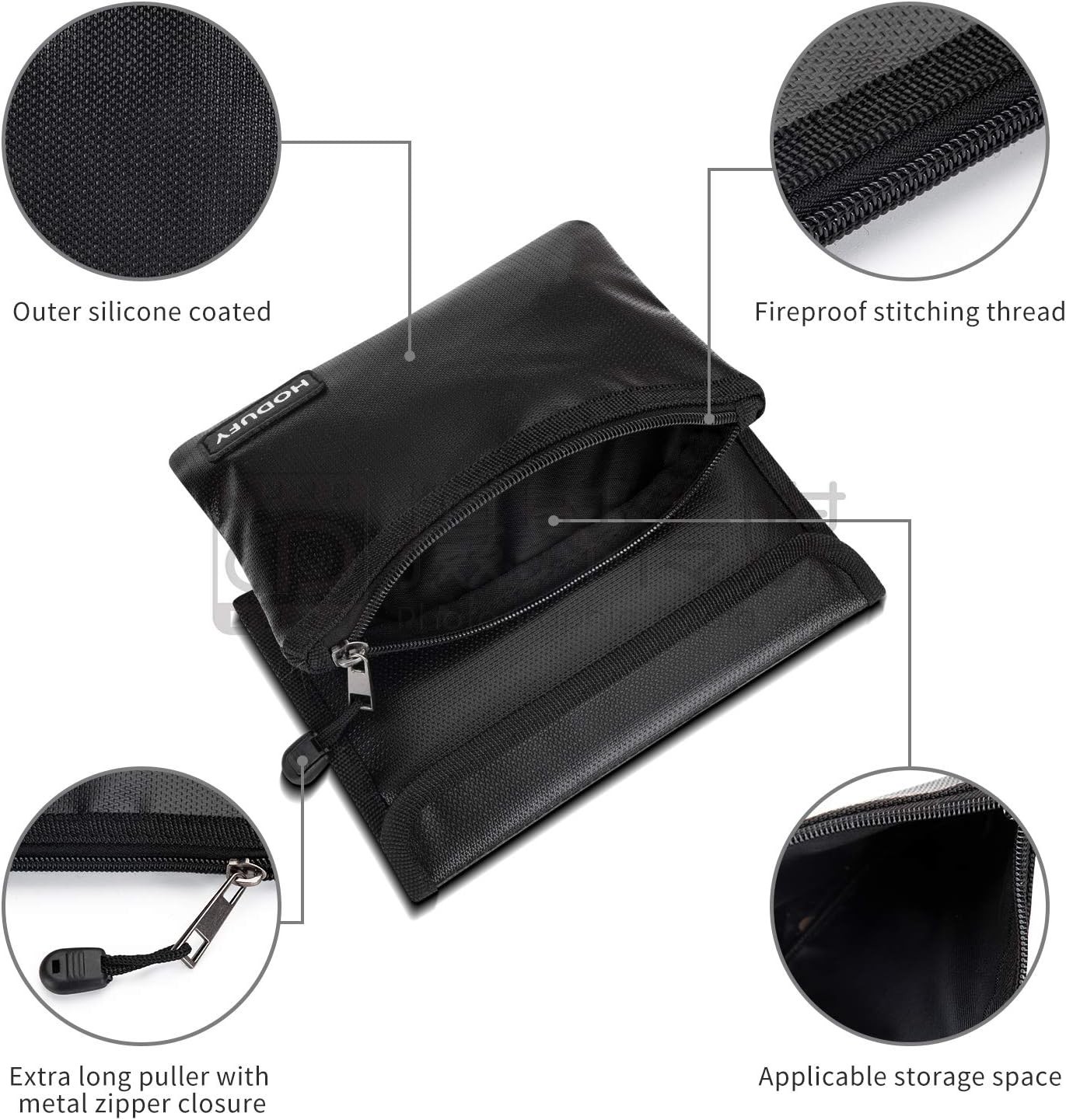 Lightweight 5 x 8 Fireproof Bag - Secure and Waterproof Storage for Valuables