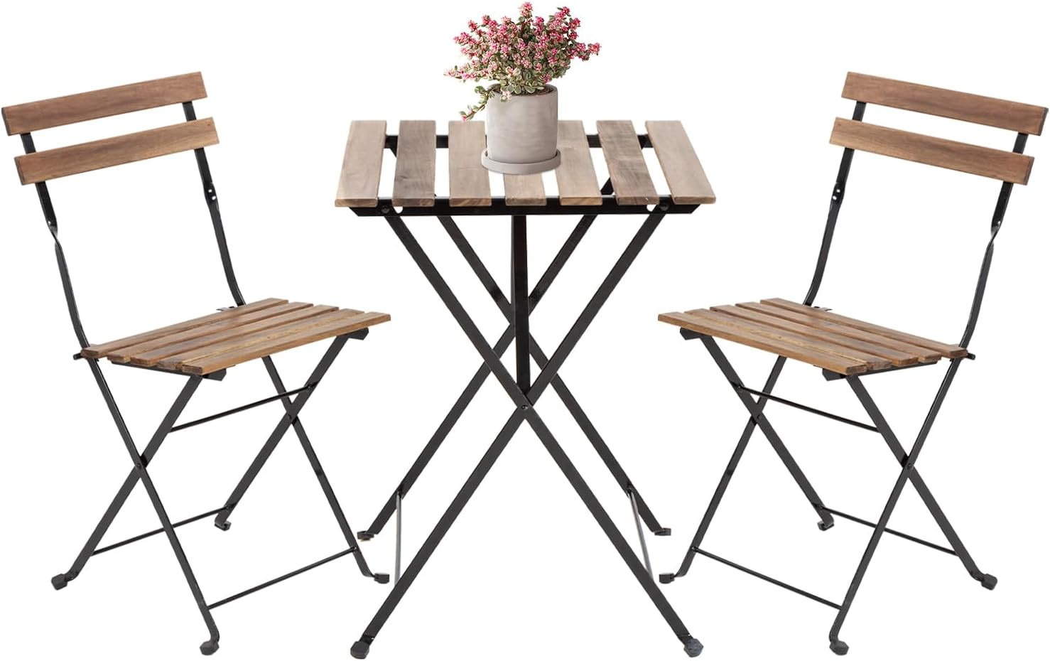 3 Pieces Folding Patio Furniture Set Bistro Set Portable Conversation Set All We