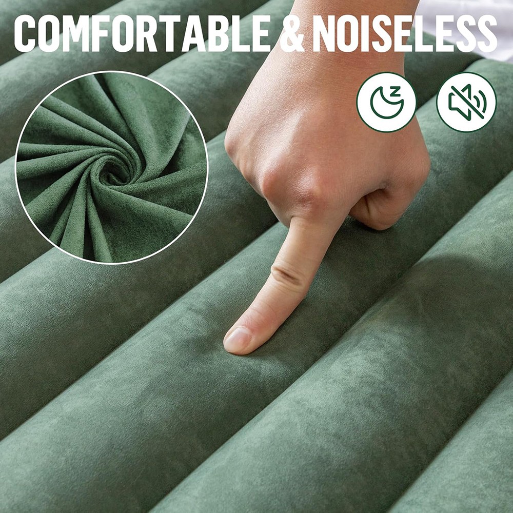Sleeping Pad for Camping - Inflatable Camp Mat with Built-in Pillow, Ultralight