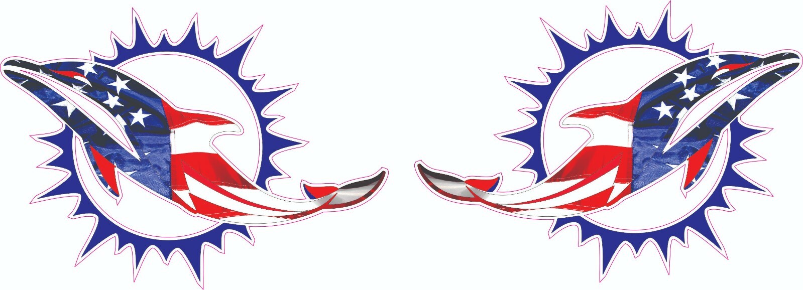 MIAMI DOLPHINS Flag Full Size Helmet Decals