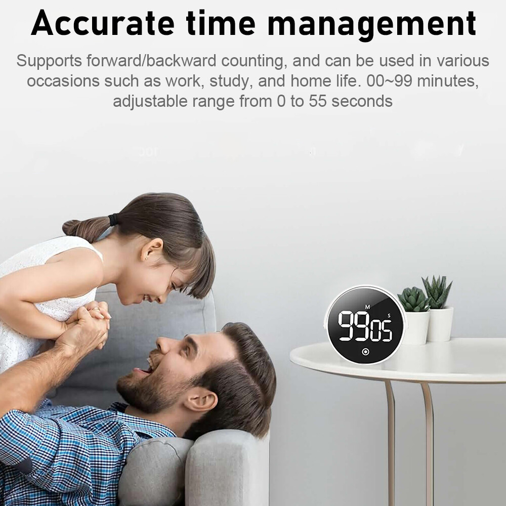 Large LED Display Magnetic Countdown Countup Timer Digital Kitchen Cooking Timer