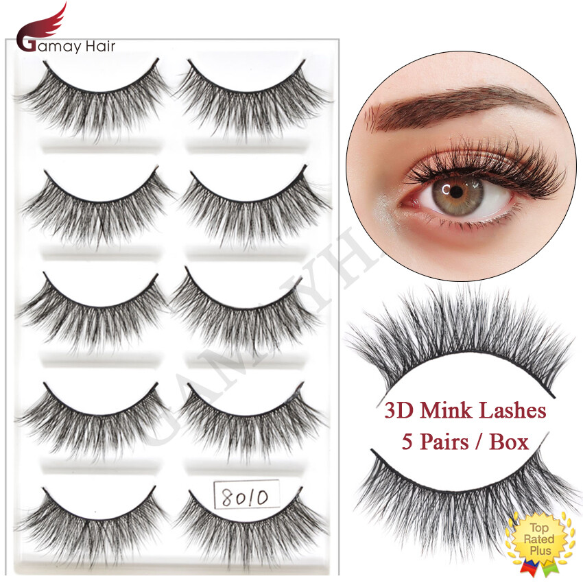3D Faux Mink Lashes Natural Thick Long Cross Makeup False Eyelashes 5/10/20 Pair
