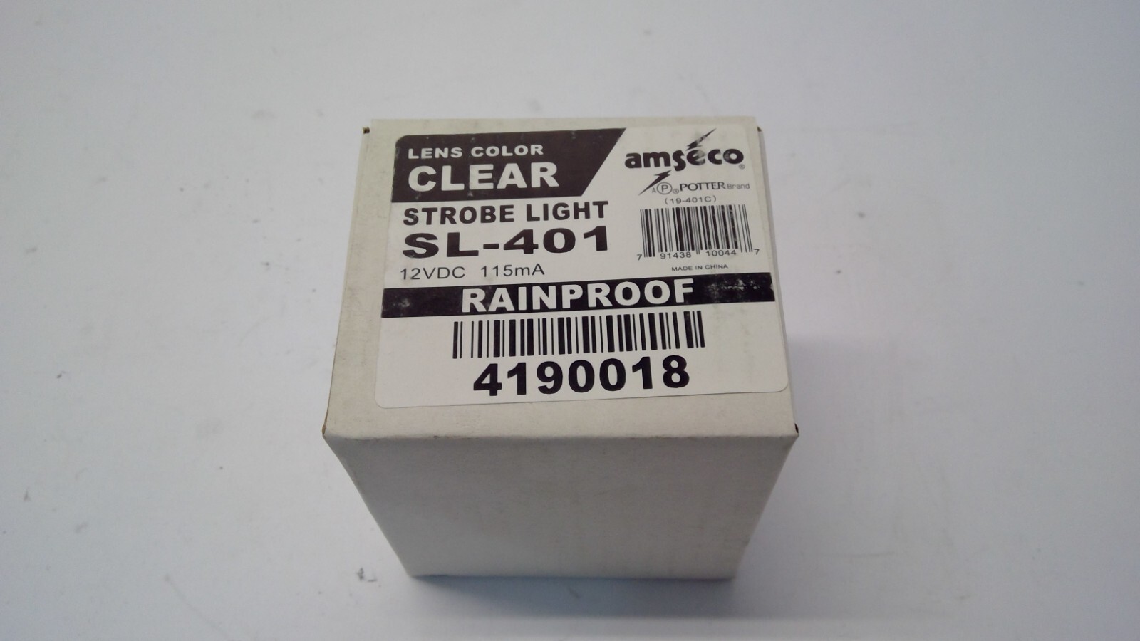 NEW AMSECO  SL-401 CLEAR STROBE LIGHT 12VDC 115mA waterproof